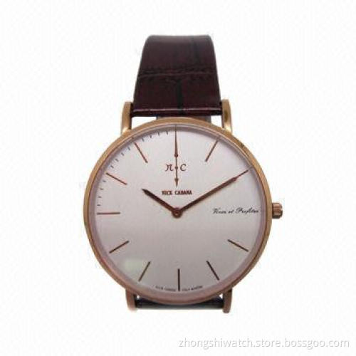 Gorgeous Business Men's Leather Fashion Watches, Vintage Genuine Leather Strap, Ultra-thin Case